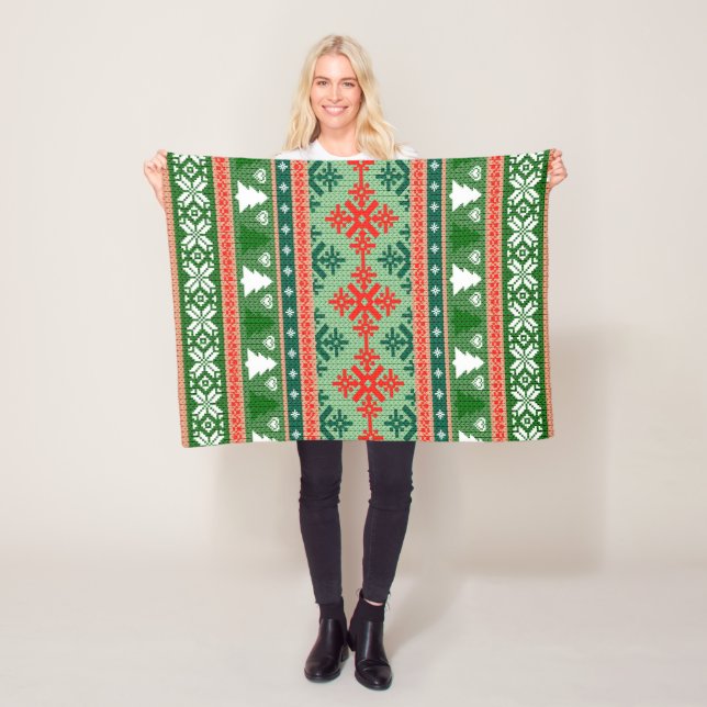 CHRISTMAS PATTERN THROW BLANKET FLEECEDECKE (Beispiel)