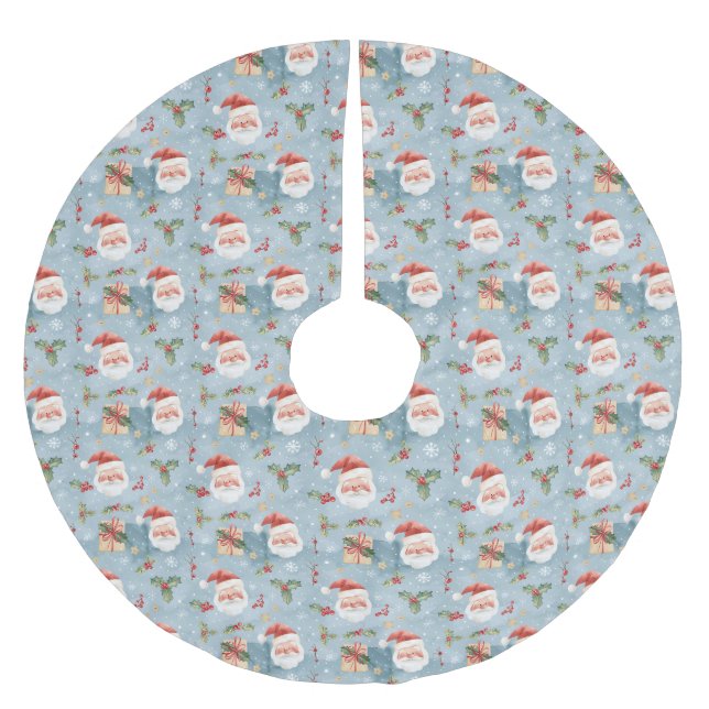 Christmas Pattern Tree Skirt Polyester Weihnachtsbaumdecke (Vorderseite)