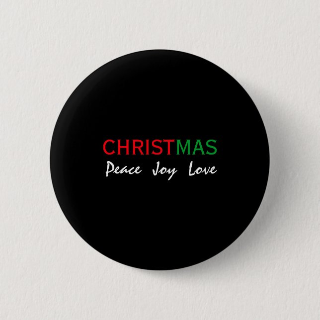 Christmas Peace Joy Love Tygraphy T Shirt  Button (Vorderseite)