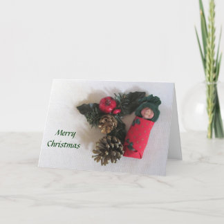 Christmas, Peace, Joy: Sleeping Clay Baby Feiertagskarte