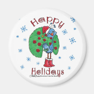 Christmas Peacock Magnet
