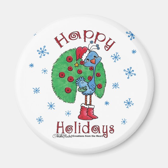 Christmas Peacock Magnet (Vorne)