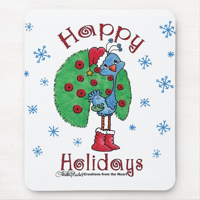 Christmas Peacock Mousepad (Vorne)