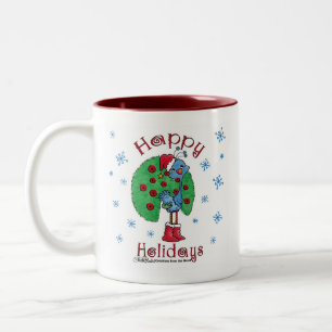Christmas Peacock Zweifarbige Tasse