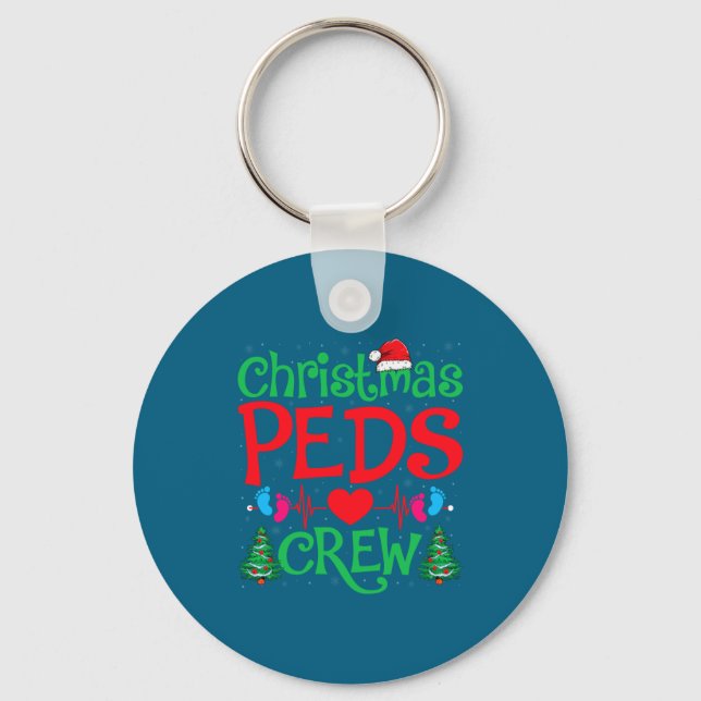 Christmas Peds Crew Santa Hat Xmas Tree Pediatric  Schlüsselanhänger (Vorderseite)