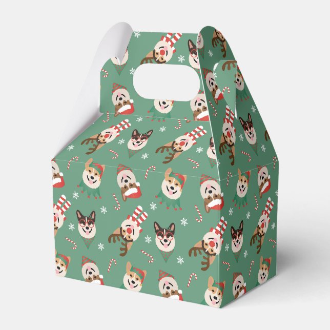 Christmas Pembroke Welsh Corgi Hunde Geschenkschachtel (Vorderseite)