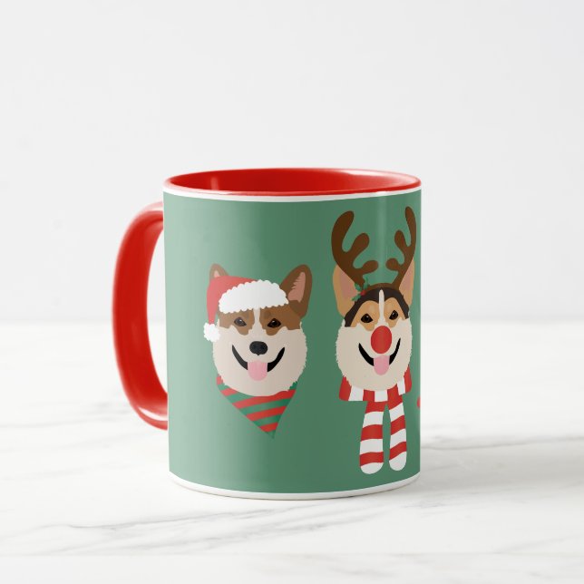 Christmas Pembroke Welsh Corgi Hunde Tasse (Vorderseite Links)