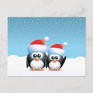 Christmas penguins feiertagspostkarte
