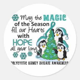 Christmas Penguins PKD Runder Aufkleber
