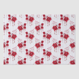 Christmas Peppermint | Candy Cane Poinsettia Holly Seidenpapier