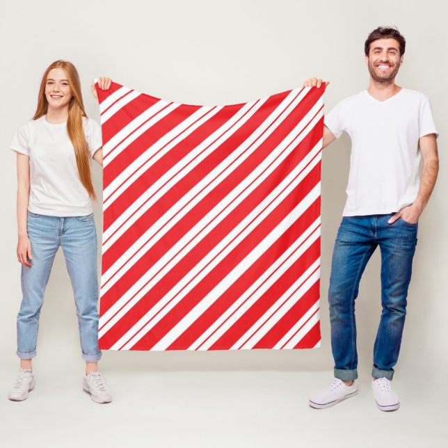 Christmas Peppermint Candy Stripes Fleecedecke (Beispiel)