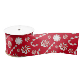 Christmas Peppermint | Candy Swirl Holiday Pattern Satinband