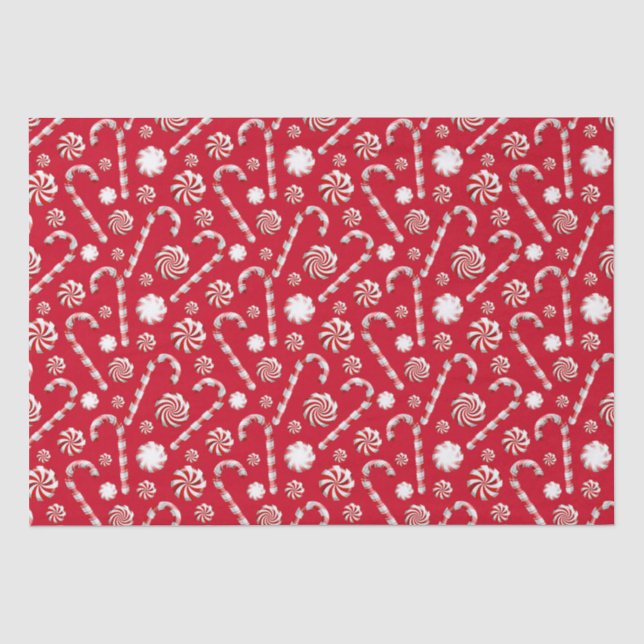 Christmas Peppermint | Candy Swirl Holiday Pattern Seidenpapier (Vorderseite)