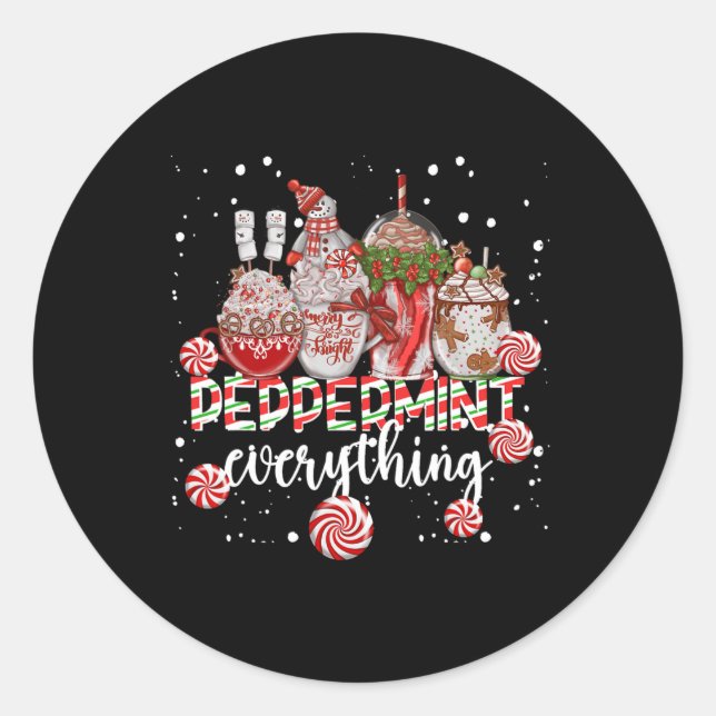Christmas Peppermint Everything Coffee Chocolate M Runder Aufkleber (Vorderseite)