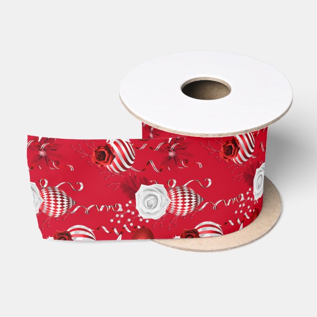 Christmas Peppermint | Ornament Floral Ribbon Satinband (Spule)