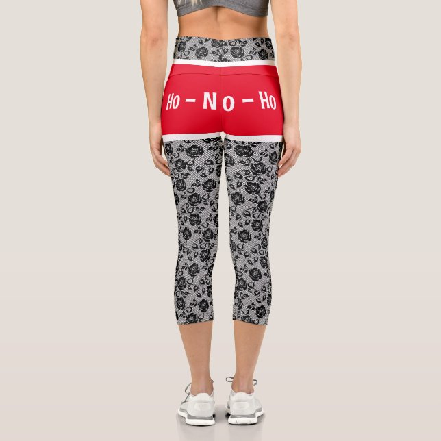 Christmas Père Noël Leggings Faux Rose Lace Fishne (Verso)