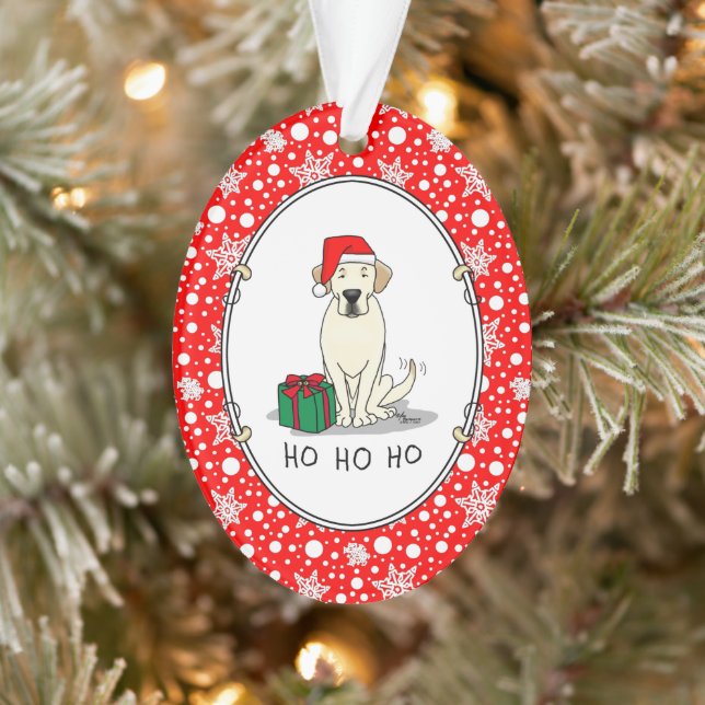 Christmas Père Noël Yellow Labrador Retriever Cute (Arbre)