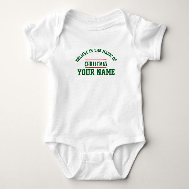 Christmas personalisiert Baby Jersey Bodysuit Baby Strampler (Vorderseite)