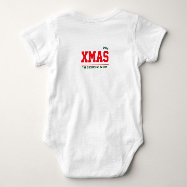 Christmas personalisiert Baby Jersey Bodysuit-Farb Baby Strampler (Rückseite)