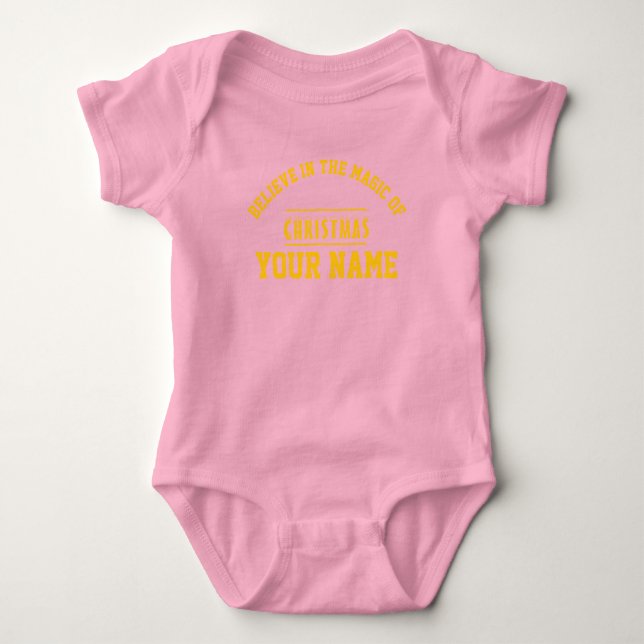 Christmas personalisiert Baby Jersey Bodysuit-Farb Baby Strampler (Vorderseite)
