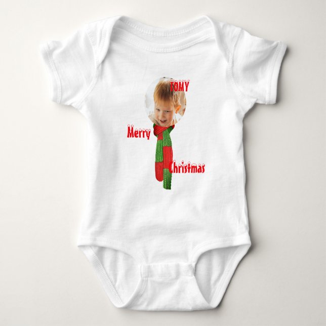 Christmas personalisiert Baby Jersey Bodysuit-Farb Baby Strampler (Vorderseite)