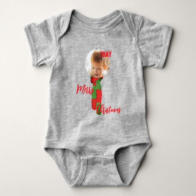 Christmas personalisiert Baby Jersey Bodysuit-Farb Baby Strampler (Vorderseite)
