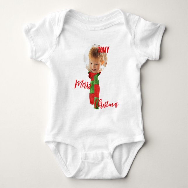Christmas personalisiert Baby Jersey Bodysuit-Farb Baby Strampler (Vorderseite)