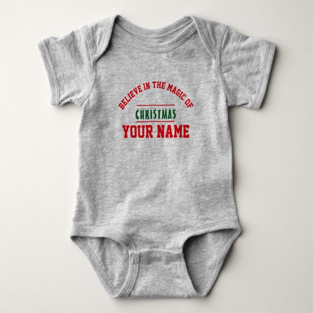 Christmas personalisiert Baby Jersey Bodysuit-Farb Baby Strampler (Vorderseite)