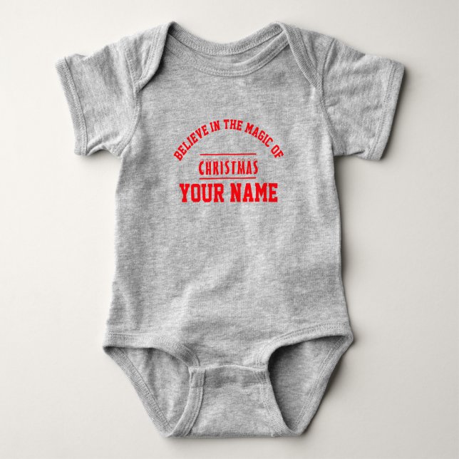 Christmas personalisiert Baby Jersey Bodysuit-Farb Baby Strampler (Vorderseite)
