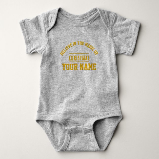 Christmas personalisiert Baby Jersey Bodysuit-Farb Baby Strampler (Vorderseite)