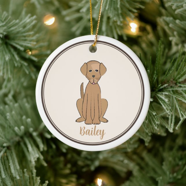 Christmas Photo Cute Puppy Dog Labrador Keramik Ornament (Baum)