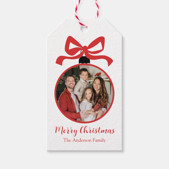 Christmas Photo Ornament Red Geschenkanhänger (Vorderseite)