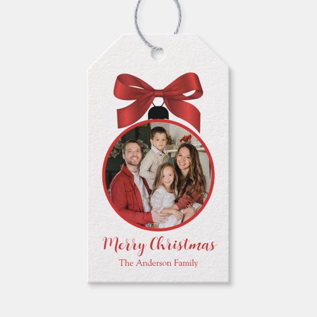 Christmas Photo Ornament Red Geschenkanhänger (Vorderseite)