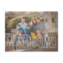 Christmas Photo Postcard, full photo, snow