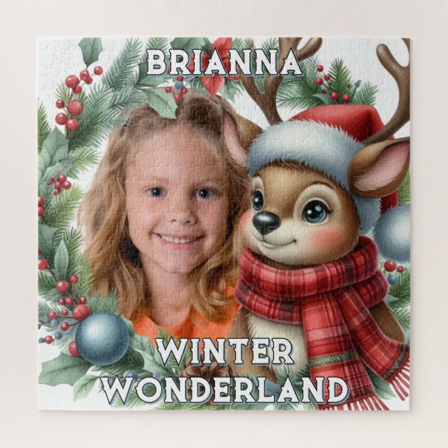 Christmas Photo Reindeer Winter Wonderland (Vertikal)