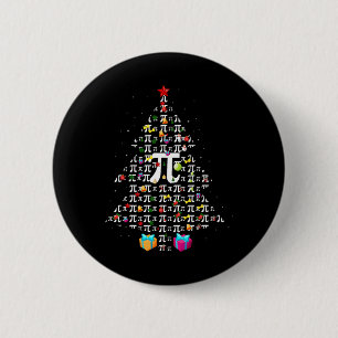 Christmas Pi Funny Mathematics Pi Day Christmas Tr Button