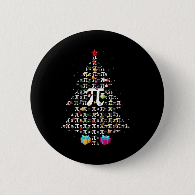 Christmas Pi Funny Mathematics Pi Day Christmas Tr Button (Vorderseite)