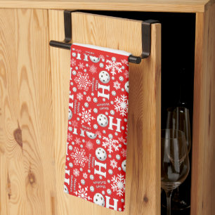 Christmas Pickleball Court Kitchen Oh What Fun Geschirrtuch
