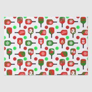 Christmas Pickleball Red Green Paddles Balls X-Mas Seidenpapier