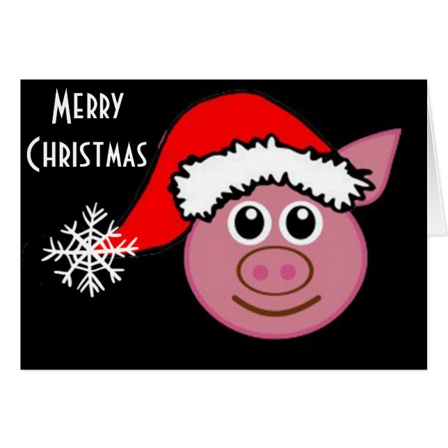 CHRISTMAS PIGGY EMOGI SAYS "MERRY CHRISTMAS" (Vorderseite (Horizontal))