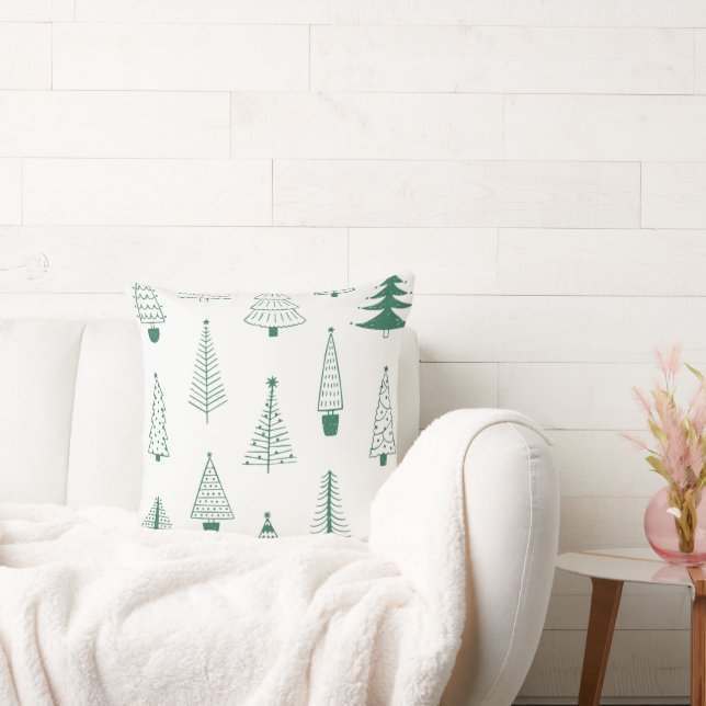 Christmas Pillow with Stylized Trees Kissen (Liege)