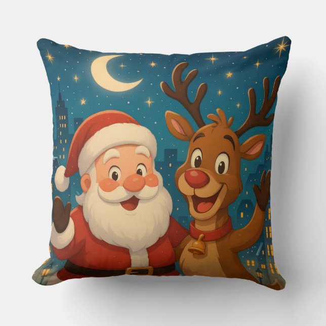 Christmas Pillows - Santa & Reindeer - Home Decor  Kissen (Vorderseite)