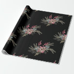 Christmas Pine Black Geschenkpapier<br><div class="desc">Weihnachtskiefer Aquarell schwarzes Weihnachtsgebäck.</div>