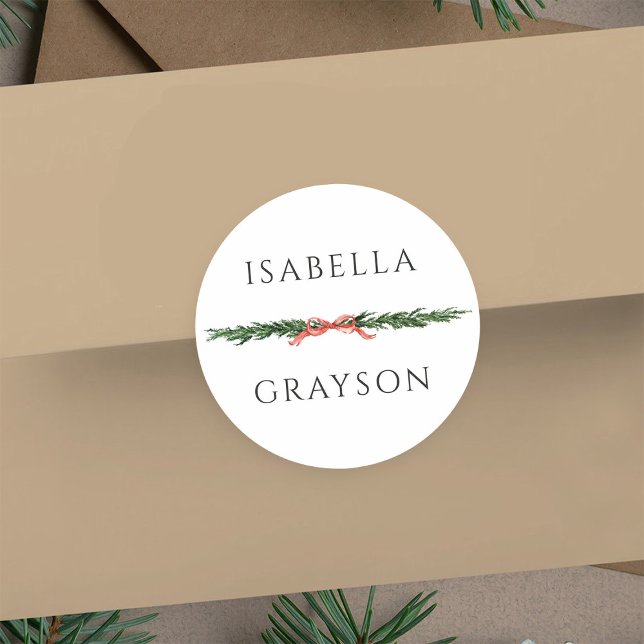 Christmas Pine Border  Runder Aufkleber (Von Creator hochgeladen)