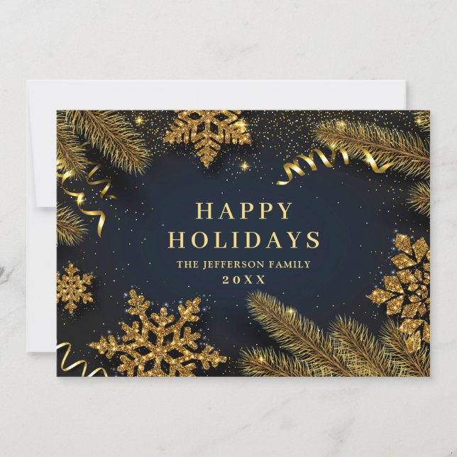 Christmas Pine Cones Rustic Gruß Feiertagskarte (Vorderseite)