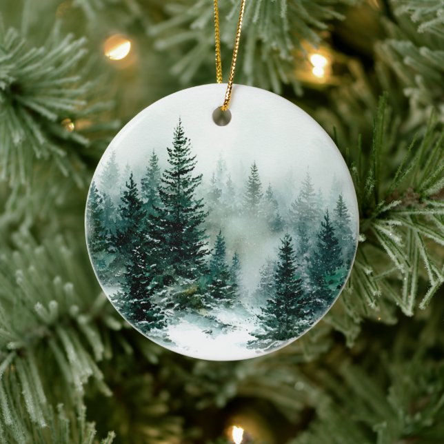 Christmas Pine Snowy Trees Ornament (Baum)
