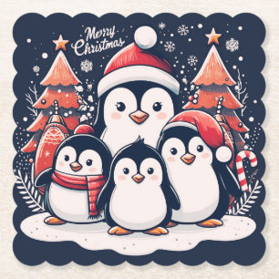 Christmas-Pinguine von Rp  Untersetzer