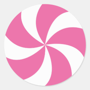 CHRISTMAS PINK CANDY RUNDER AUFKLEBER