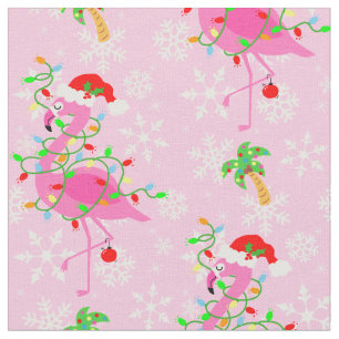 Christmas Pink Flamingo Muster Stoff