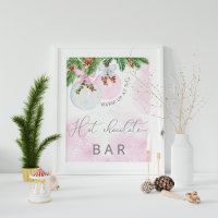 Christmas Pink Girl Baby Dusche Hot Chocolate Bar